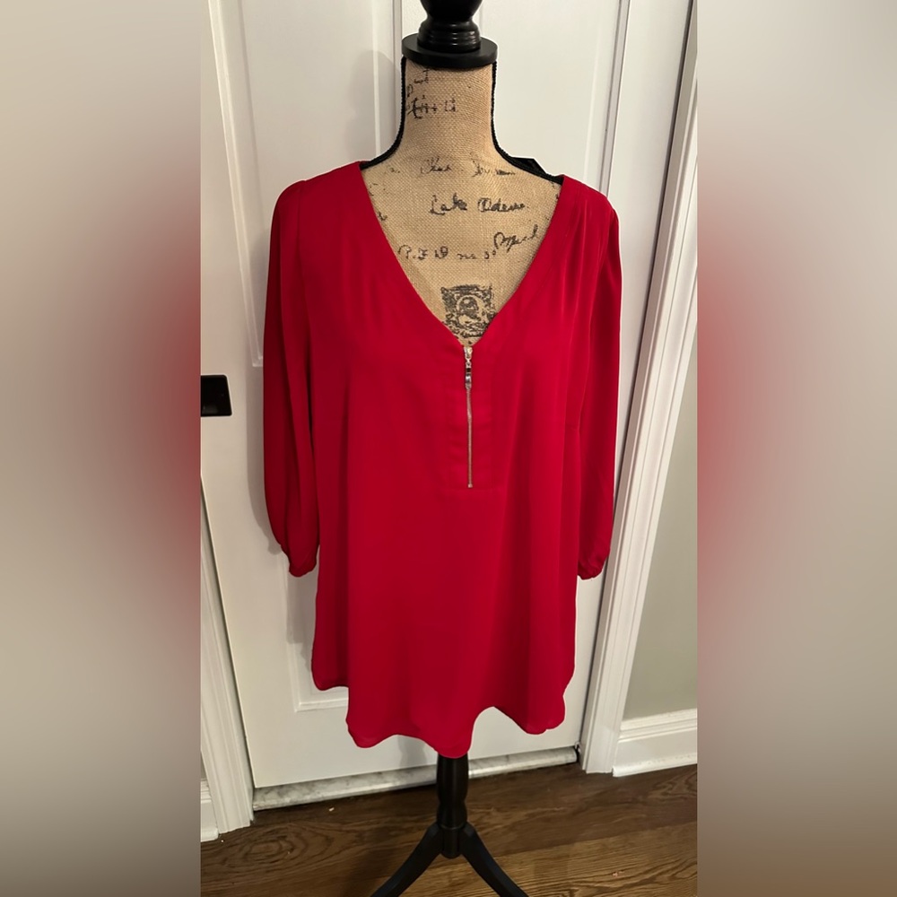 Avenue Top Meila Zip Blouse